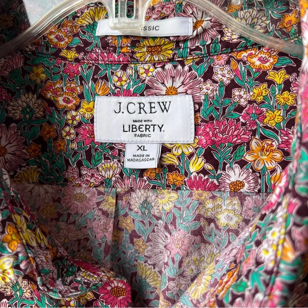 J. Crew Short-sleeve point-collar shirt in Liberty® print